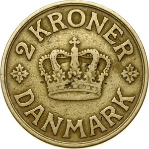Denmark 2 Kroner 1924 HCN♥GJ - VF