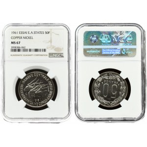 Equatorial African States Essai 50 Francs 1961 Paris NGC MS 67