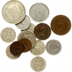 Estonia 1- 5 Marka & 1-25 Senti (1922-1939) Lot of 14 Coins