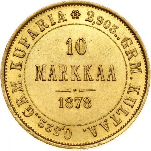 Finland 10 Markkaa 1878 S (R) - AU