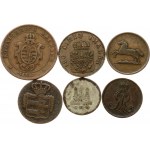 Germany Oldenburg 1/2 Grote 1816 and other German Coins Lot of 6 pcs