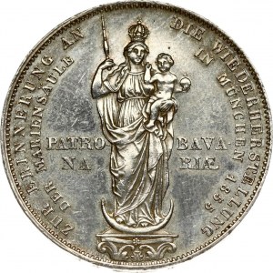 Germany Bavaria 2 Gulden 1855 Madonna - AU