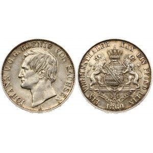 Germany SAXONY 1 Thaler 1860 B