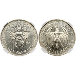 Germany Weimar Republic 3 Reichsmark 1929E 1000th Anniversary - Meissen NGC MS 62
