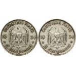 Germany 2 Reichsmark 1934 A & E Church Lot of 2 Coins