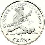 Gibraltar 1 Crown 1999 Summer Olympics - Sydney Swimmer and Koala