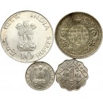 India British 1 Rupee 1942 and other India Coins Lot of 4 Coins