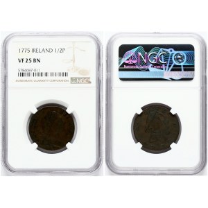 Ireland 1/2 Penny 1775 NGC VF 25 BN ONLY 2 COINS IN HIGHER GRADE