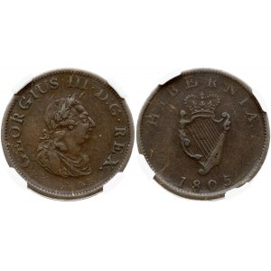 Ireland 1/2 Penny 1805 NGC VF 25 BN