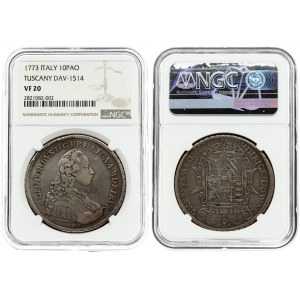 Italy TUSCANY 1 Francescone 1773 NGC VF 20 ONLY ONE COIN IN HIGHER GRADE