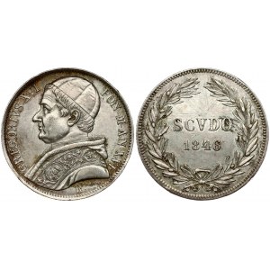 Italy PAPAL STATES 1 Scudo 1846-XVIR