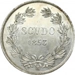 Italy PAPAL STATES 1 Scudo 1853-VIIIR + VIDEO