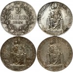 Italy PAPAL STATES 2 & 10 Lire (1867-1934) Lot of 4 Coins