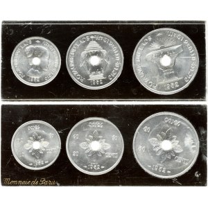 Laos 10 - 50 Cents 1952 SET Lot of 3 Coins