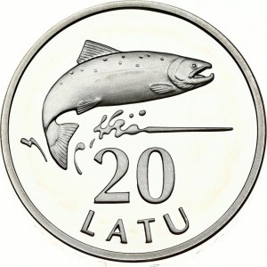 Latvia 20 Latu 2013 Silver Salmon - PROOF