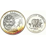 Liberia 5 Dollars 2000 & 10 Dollars 2001 Lot of 2 Coins