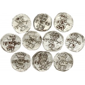Lithuania Dwudenar 1569 & 1570 Vilnius Lot of 10 Coins