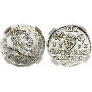Lithuania Trojak 1592 Vilnius - NGC MS 62
