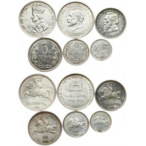 Lithuania 1 - 10 Litų (1925-1938) SET Lot of 6 Coins