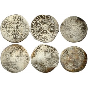 Spanish Netherlands FLANDERS 1/4 Patagon (1612-1621) Lot of 3 Coins