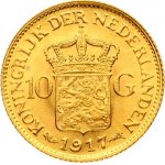 Netherlands 10 Gulden 1917 - AU