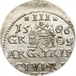 Poland Trojak 159/6/6 Riga Date Re-engraved - XF+
