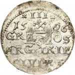 Poland Trojak 159/6/6 Riga Date Re-engraved - XF