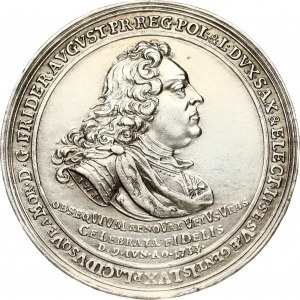Poland Tribute Medal (1733) of the city of Freyberg on the occasion of the accession to the throne of Augustus III