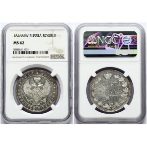 Russia 1 Rouble 1846 MW NGC MS 62