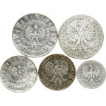Poland 2 - 10 Zlotych (1932-1935) Polonia & Jozef Pilsudski Lot of 5 Coins