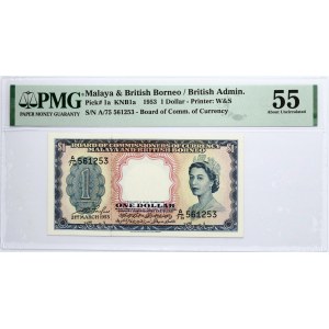 British Malaysia Malaya and British Borneo 1 Dollar 1953 Banknote PMG 55