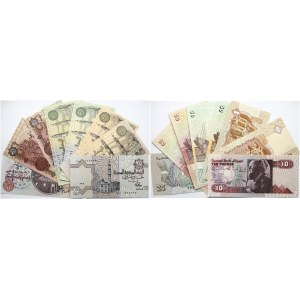 Egypt 25-50 Piastres & 1-10 Pound (1976-2017) Banknotes Lot of 8 Banknotes
