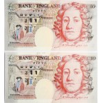 Great Britain 50 Pounds ND (2004-2011) Banknotes Lot of 2 Banknotes