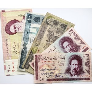 Iran 100 - 2000 Rials (1982-2013) Banknotes Lot of 5 Banknotes