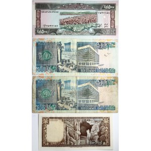 Lebanon 1 - 1000 Livres (1964-1991) Banknotes Lot of 4 Banknotes