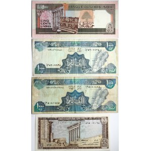 Lebanon 1 - 1000 Livres (1964-1991) Banknotes Lot of 4 Banknotes
