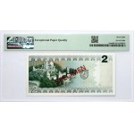 Lithuania 2 Litai 1993 Motiejus Valančius Banknote PAVYZDYS- SPECIMEN PMG 68 EPQ Just this one TOP POP