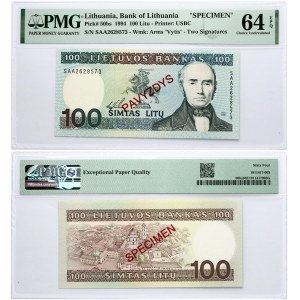 Lithuania 100 Litų 1994 Daukantas Banknote PAVYZDYS- SPECIMEN PMG 64 EPQ