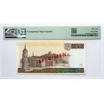 Lithuania 50 Litų 2003 Basanavičius Banknote PAVYZDYS- SPECIMEN PMG 64 EPQ