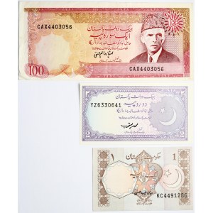 Pakistan 1 - 100 Rupees (1981-2006) Banknotes Lot of 3 Banknotes