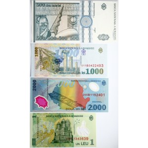 Romania 1 - 500 Lei (1992-2005) Banknotes Lot of 4 Banknotes