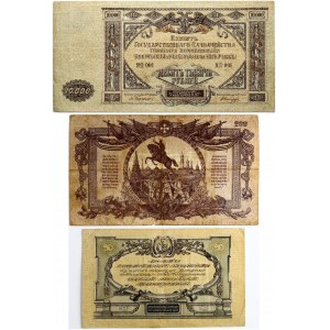 Russia 50 - 10000 Roubles 1919 Banknotes Lot of 3 Banknotes