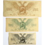 Russia 50 Kopeck - 10 Roubles 1919 Banknotes Lot of 3 Banknotes