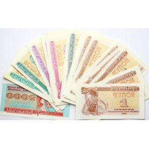 Ukraine 1 - 5000 Karbovantsiv (1991-1995) Banknotes Lot of 28 Banknotes