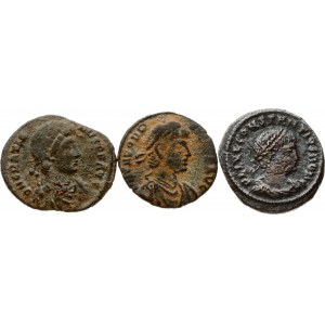 Roman Empire 1 Follis ND (337-450) Lot of 3 Coins