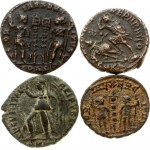Roman Empire 1 Follis ND (337-378) Lot of 4 Coins