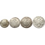 Russia 1 Grivennik - 1 Polupoltinnik (1779-1785) Lot of 4 Coins