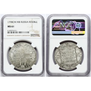 Russia 1 Rouble 1798 СМ-МБ NGC MS 61