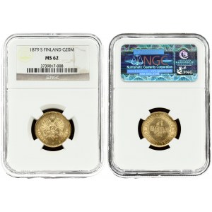 Russia for Finland 20 Markkaa 1879 S - NGC MS 62