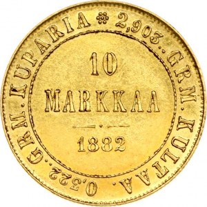Russia for Finland 10 Markkaa 1882 S - XF+